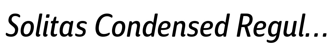 Solitas Condensed Regular Italic